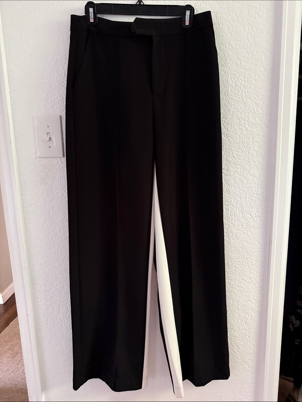 Women’s Black Wide-Leg Tuxedo Pants